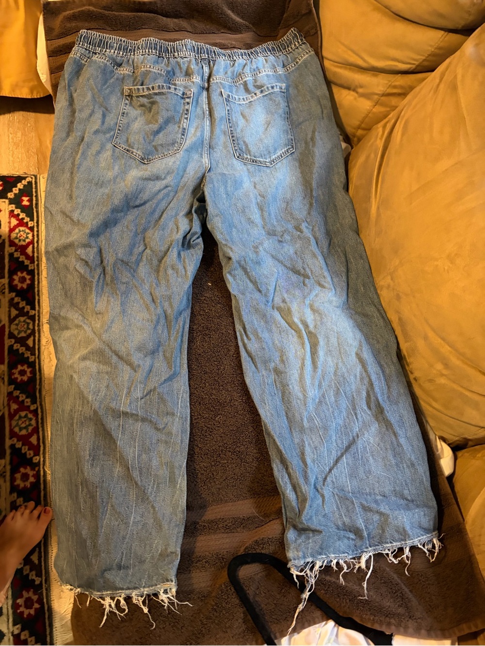 Lane Bryant Blue Elastic Waist Denim Pants - Picture 2 of 3